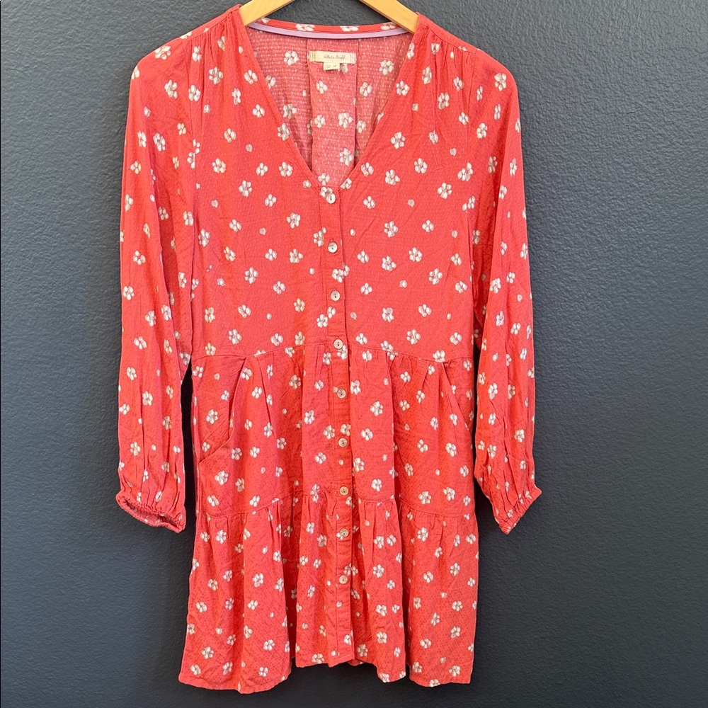 White Stuff Coral Floral Tunic Dress